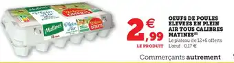 Hyper U Oeufs dde poules elevees en plein air tous calibres matines offre