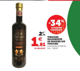 Hyper U Vinaigre balsamique de modene igp toscoro offre