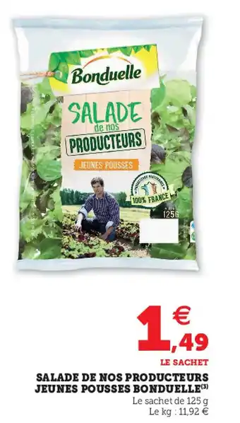 Hyper U Salade De Nos Producteurs Jeunes Pousses Bonduelle offre
