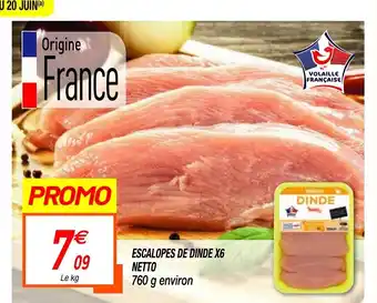 Netto Escalopes De Dinde X6 offre
