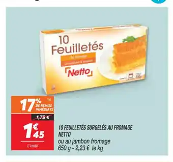 Netto 10 Feuilletés Surgelés Au Fromage Netto offre