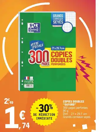 E.Leclerc Coopies Doubles "Oxford' offre