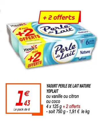 Netto Yaourt Perle De Lait Nature Yoplait offre