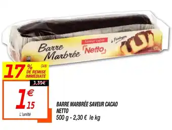 Netto Barre Marbrée Saveur Cacao offre
