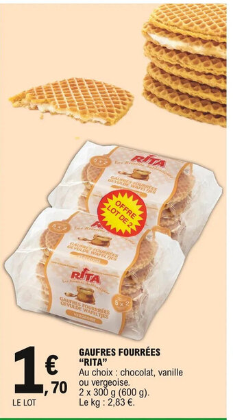 E.Leclerc Gaufres Fourrées "Rita" offre