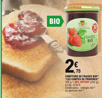 E.Leclerc Confiture De Fraises Bio "Les Comtes De Provence" offre