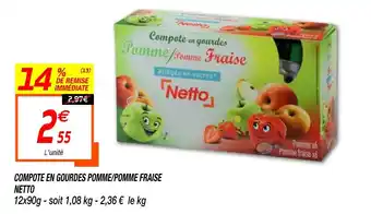 Netto Compote En Gourdes Pomme/Pomme Fraise offre