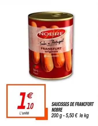 Netto Saucisses De Francfort Nobre offre