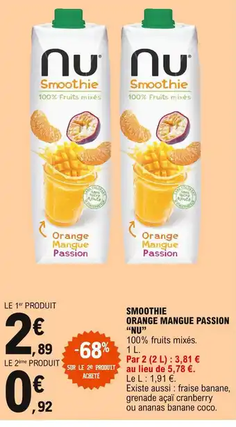E.Leclerc Smoothie Orange Mangue Passion "Nu" offre
