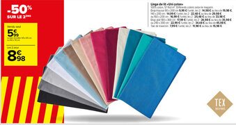 Carrefour Linge de lit Uni coton offre