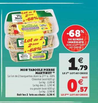 U Express Mon Taboulé Pierre Martinet offre