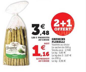 U Express Gressins Florelli offre