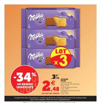 U Express Gâteaux Milka offre