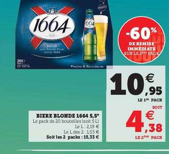 U Express Bière Blonde 1664 5,5° offre