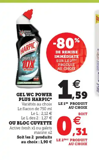 Super U Gel Wc Power Plus Harpic* offre