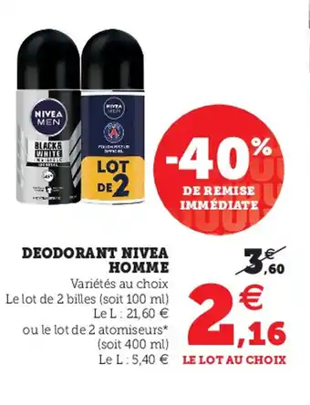 Super U Deodorant Nivea Homme offre