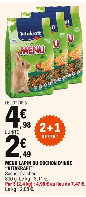 E.Leclerc Menu Lapin Ou Cochon D'Inde "Vitakraft" offre