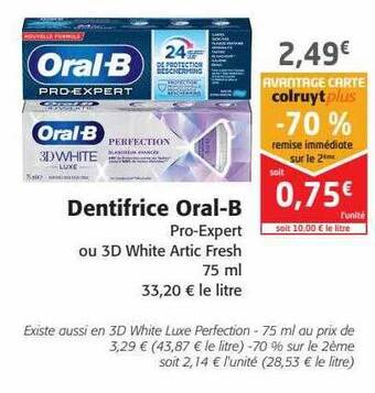 Colruyt Dentifrice Oral-b offre