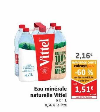 Colruyt Eau Minérale Naturelle Vittel offre