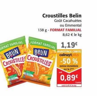 Colruyt Croustilles Belin offre