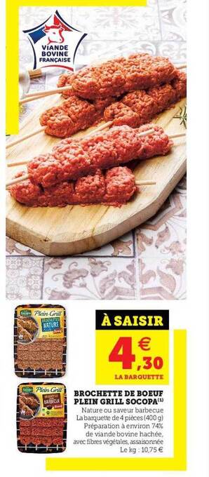 U Express Brochette De Boeuf Plein Grill Socopa offre