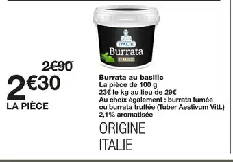 Monoprix Burrata Au Basilic offre
