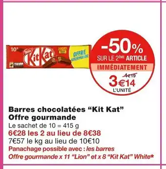 Monoprix Barres Chocolatées "Kit Kat" Offre Gourmande offre