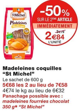 Monoprix St michel madeleines coquilles offre