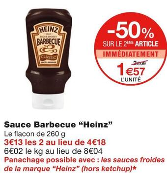 Monoprix Heinz sauce barbecue offre