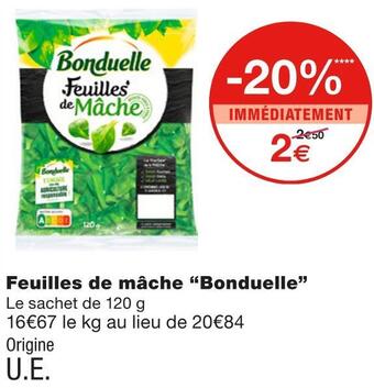 Monoprix Bonduelle feuilles de mâche offre