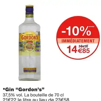 Monoprix Gordon’s gin offre