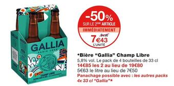 Monoprix Gallia bière champ libre offre