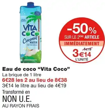 Monoprix Vita coco eau de coco offre
