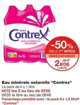 Monoprix Contrex eau minérale naturelle offre