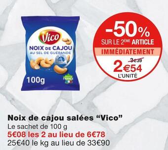 Monoprix Vico noix de cajou salées offre