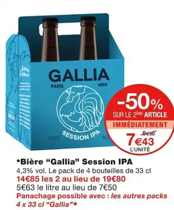 Monoprix Gallia bière session ipa offre