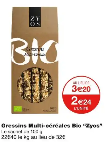 Zyos gressins multi-céréales bio