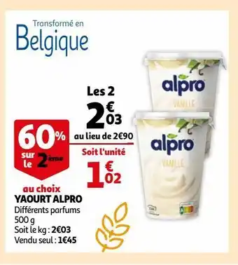 Auchan Yaourt alpro offre