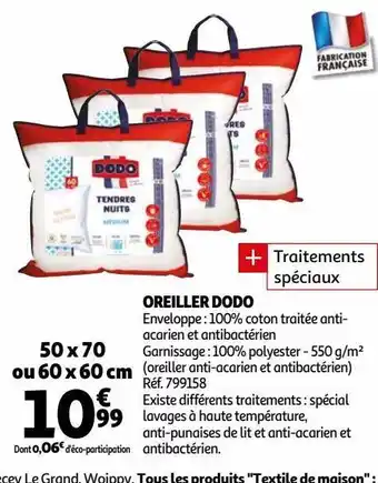 Auchan Oreiller dodo offre