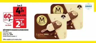 Auchan Supermarché Bâtonnets magnum almond remix offre