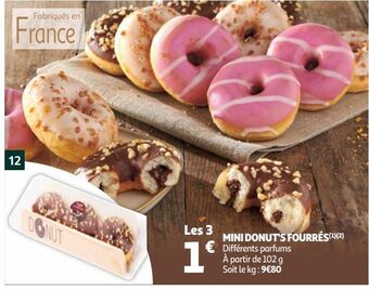 Auchan Supermarché Mini donut's fourrés offre