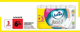 Auchan Supermarché Papier toilette lotus just 1 offre