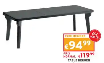 Trafic Table bergen offre