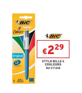 Trafic BIC stylo bille 4 couleurs offre