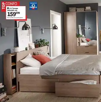 Conforama Lit tempo 140x190 cm offre