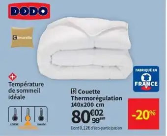 Conforama Couette thermorégulation 140x200 cm offre