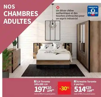 Conforama Lit toronto 140x190 cm offre