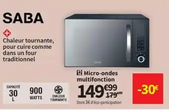 Conforama SABA micro-ondes multifonction offre