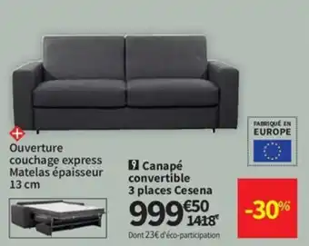 Conforama Canapé convertible 3 places cesena offre