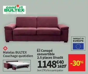 Conforama Canapé convertible 2.5 places divalit offre